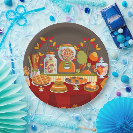 Cute Herfst Seasonal snoep buffet party paper bord (Feest)