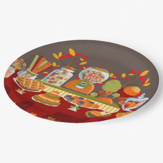 Cute Herfst Seasonal snoep buffet party paper bord (Gekanteld)