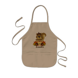 Cute Herfst Seasonal squirrel voegt naam apron toe Kinder Schort