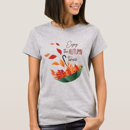 Cute Herfst Sweet Herfst/Umbrella T-Shirt (Voorkant)