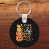 Cute Herfst Teach Cutest Pumpkin in Patch Teacher Sleutelhanger (Voorkant)