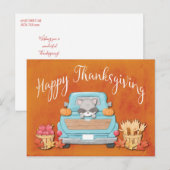 Cute Herfst  Truck Happy Thanksgiving Briefkaart (Voorkant / Achterkant)