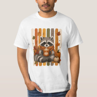 Cute Herfst Wasbeer Coffieliefhebber Shirt | Cozy