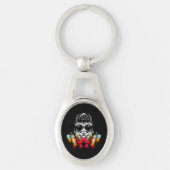 Cute Herfstspin met Dauwdruppel Hoed Sleutelhanger (Voorkant)