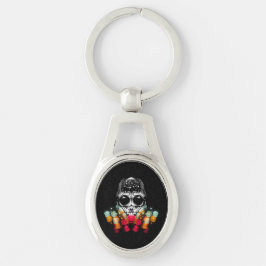 Cute Herfstspin met Dauwdruppel Hoed Sleutelhanger