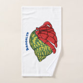 Cute hermit crab cartoon illustration bad handdoek (Handdoek)