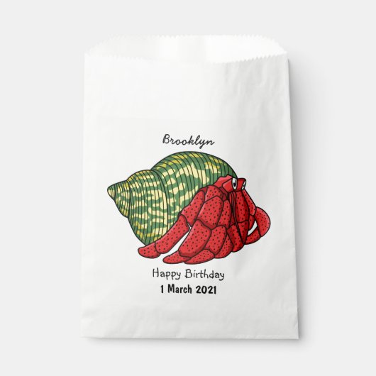 Cute hermit crab cartoon illustration bedankzakje (Voorkant)
