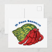 Cute hermit crab cartoon illustration briefkaart (Voorkant / Achterkant)