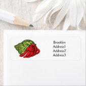 Cute hermit crab cartoon illustration etiket (Insitu)