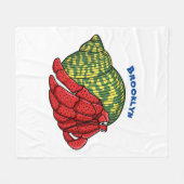 Cute hermit crab cartoon illustration fleece deken (Voorkant (Horizontaal))