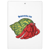Cute hermit crab cartoon illustration klembord (Achterkant)