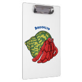 Cute hermit crab cartoon illustration klembord (Rechts)