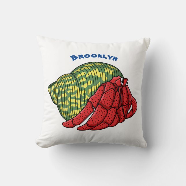 Cute hermit crab cartoon illustration kussen (Voorkant)