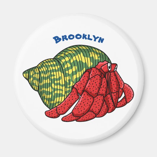 Cute hermit crab cartoon illustration magneet (Voorkant)