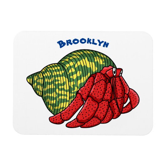 Cute hermit crab cartoon illustration magneet (Horizontaal)