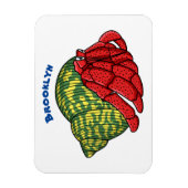 Cute hermit crab cartoon illustration magneet (Verticaal)