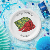 Cute hermit crab cartoon illustration papieren bordje (Feest)