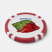 Cute hermit crab cartoon illustration poker chips (Enkel)