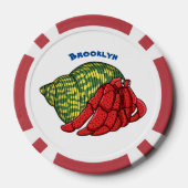 Cute hermit crab cartoon illustration poker chips (Achterkant)