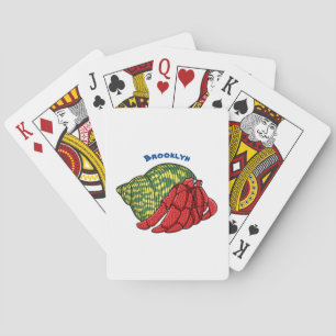 Cute hermit crab cartoon illustration pokerkaarten