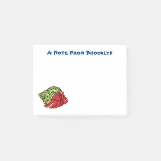 Cute hermit crab cartoon illustration post-it® notes (Voorkant)