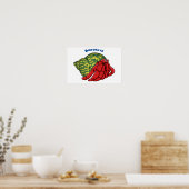 Cute hermit crab cartoon illustration poster (Keuken)