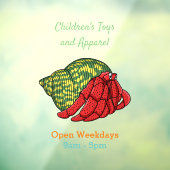Cute hermit crab cartoon illustration raamsticker (Vel 3)