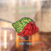 Cute hermit crab cartoon illustration raamsticker (Vel 2)