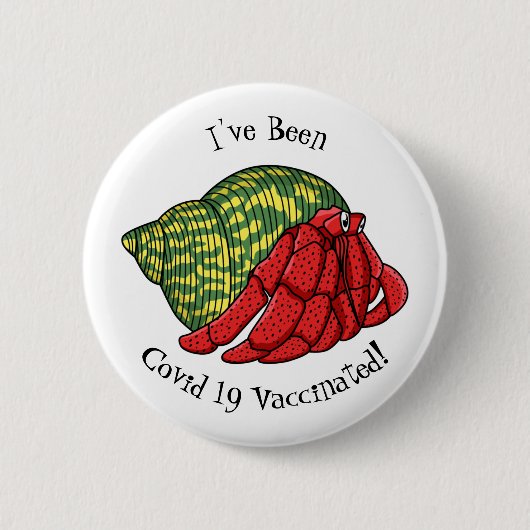 Cute hermit crab cartoon illustration ronde button 5,7 cm (Voorkant)