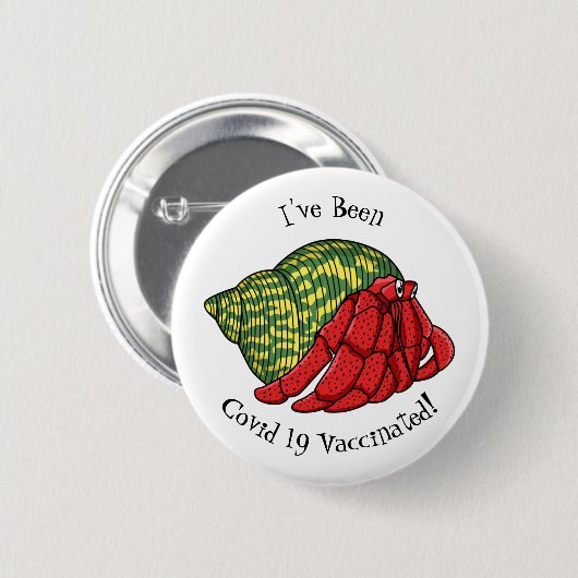 Cute hermit crab cartoon illustration ronde button 5,7 cm (Voorkant /achterkant)