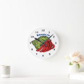 Cute hermit crab cartoon illustration ronde klok (Huis)