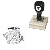 Cute hermit crab cartoon illustration rubberstempel (Gestempeld)