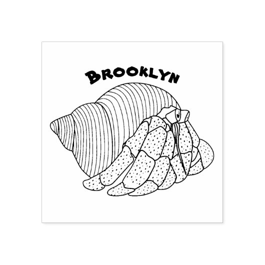 Cute hermit crab cartoon illustration rubberstempel (Afrduk)