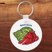 Cute hermit crab cartoon illustration sleutelhanger (Voorkant)