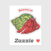 Cute hermit crab cartoon illustration sticker (Vel)