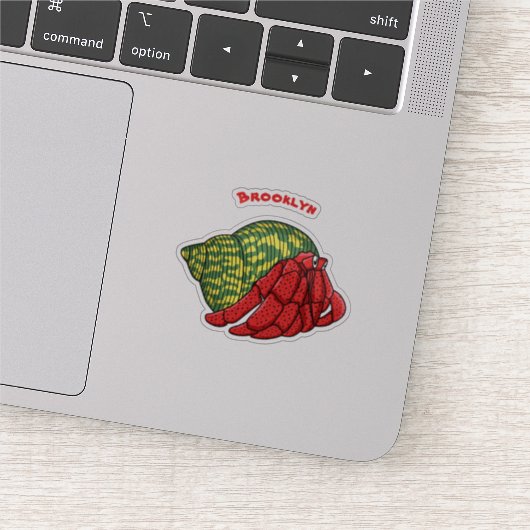 Cute hermit crab cartoon illustration sticker (Detail)