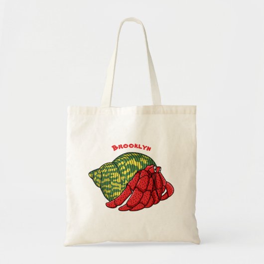 Cute hermit crab cartoon illustration tote bag (Voorkant)
