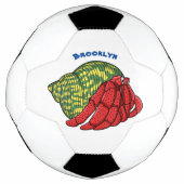 Cute hermit crab cartoon illustration voetbal (Voorkant)