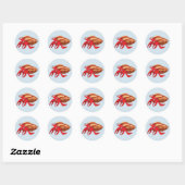 Cute Hermit Crab Ronde Sticker (Vel)