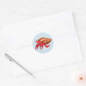 Cute Hermit Crab Ronde Sticker (Envelop)
