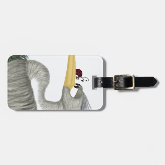 Cute Heron en Ladybug Bagagelabel (Voorkant horizontaal)