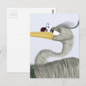 Cute Heron en Ladybug Briefkaart (Voorkant / Achterkant)