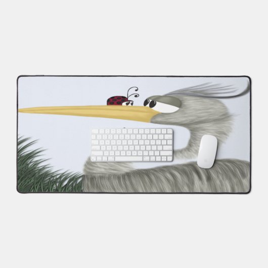 Cute Heron en Ladybug Bureaumat (Keyboard & Muis)