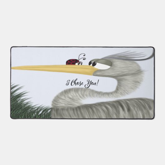 Cute Heron en Ladybug Bureaumat (Voorkant)