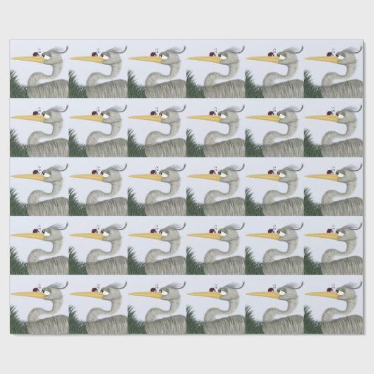Cute Heron en Ladybug Cadeaupapier (Vlak)