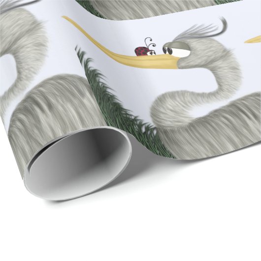 Cute Heron en Ladybug Cadeaupapier (Rol Hoek)