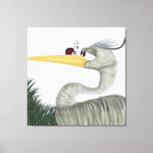 Cute Heron en Ladybug Canvas Afdruk (Voorkant)