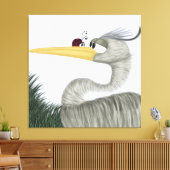 Cute Heron en Ladybug Canvas Afdruk (Insitu (Woonkamer))