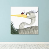 Cute Heron en Ladybug Canvas Afdruk (Insitu (Houten vloer))