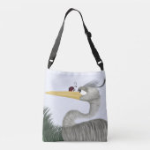 Cute Heron en Ladybug Crossbody Tas (Achterkant)